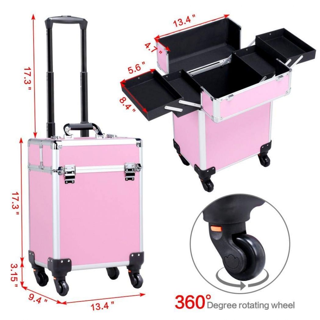 Portable Cosmetic Beauty Hairdressing Makeup Box Trolley